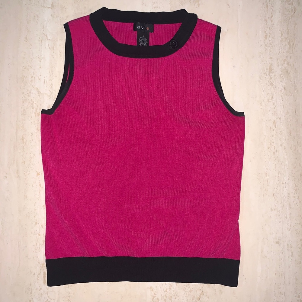 Evie silk blend bright pink sleeveless top